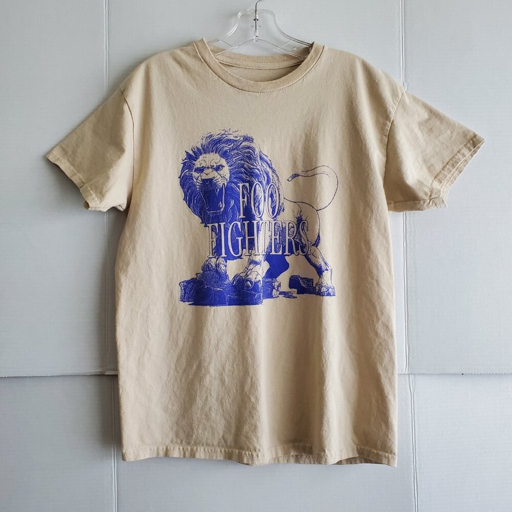 Rare Foo Fighters 2023 Concert Tour Medium Unisex T Shirt Blue Lion